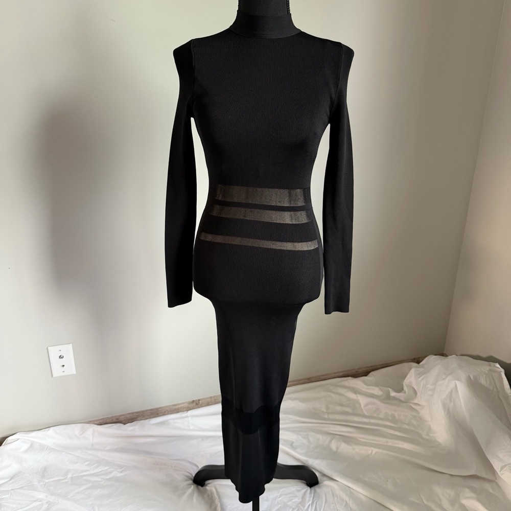 Elegant Black Long Sleeve Dress